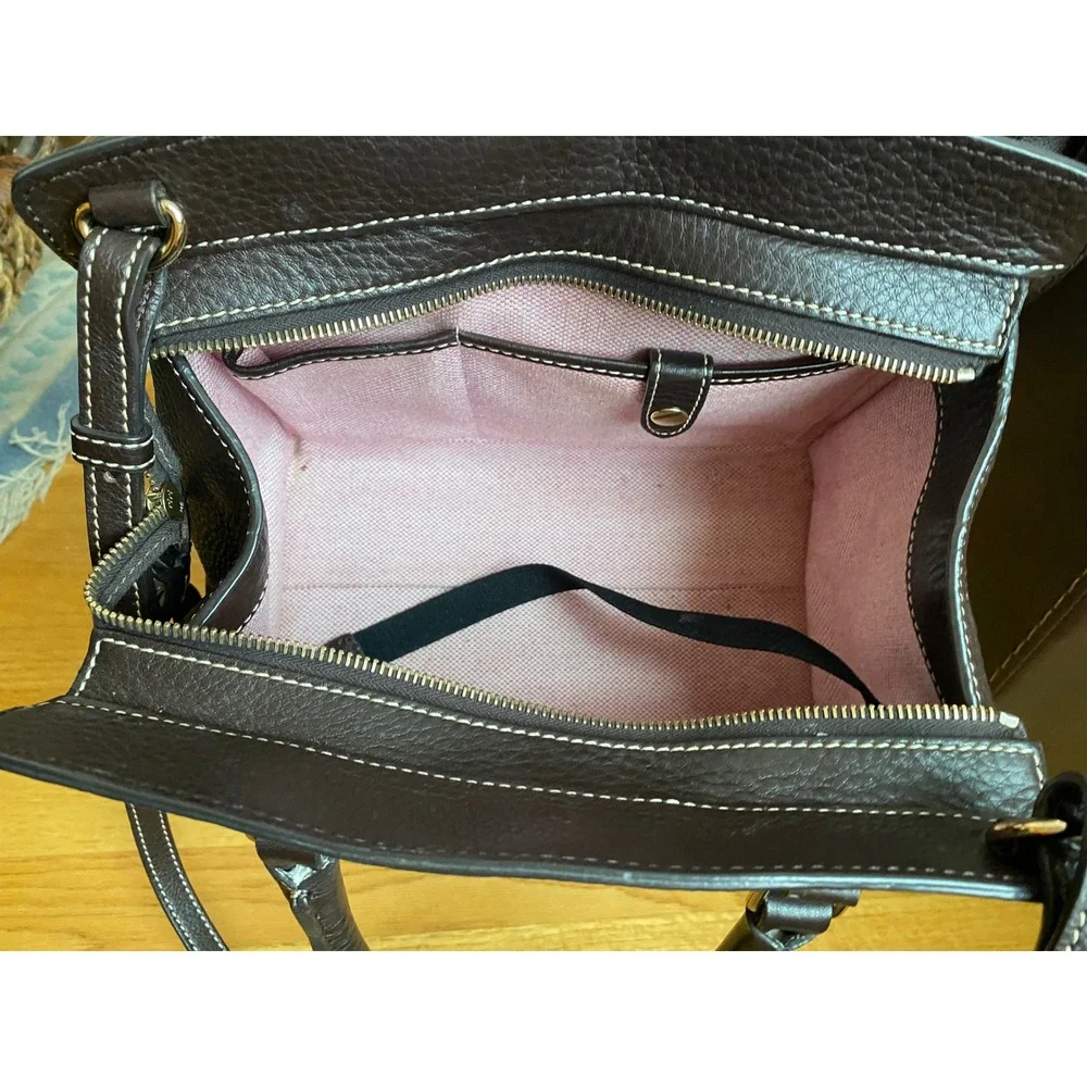 Dooney & Bourke Pebbled Leather Black Satchel VTG Purse Bag Excellent Crossbody